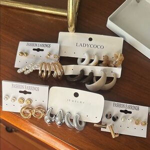 Assorted Fashion Jewelry - Gold and Silver Hoop Earring Sets